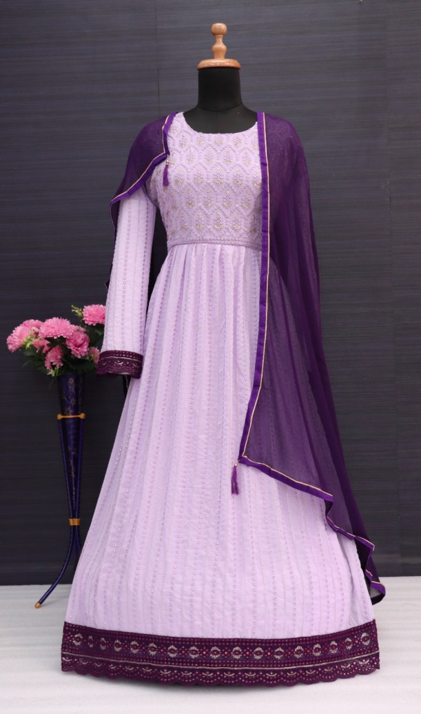 LILAC Nayra Cut Style Designer Shalwar Kameez Palazzo Suit Pakistani Indian Wedding Party Wear Heavy Embroidery Worked Long Anarkali Style Dresses